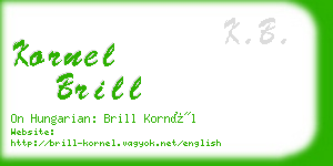 kornel brill business card